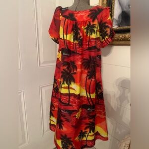 Aloha Hawaiian muu muu red yellow black orange